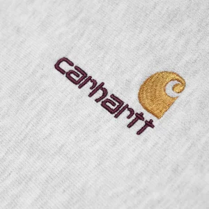 Carhartt WIP Half Zip American Script Sweatshirt Ash Heather Best