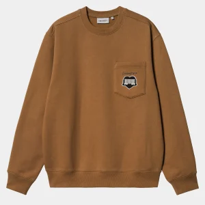 Carhartt WIP Heart Train Pocket Sweat Hamilton Brown Outlet