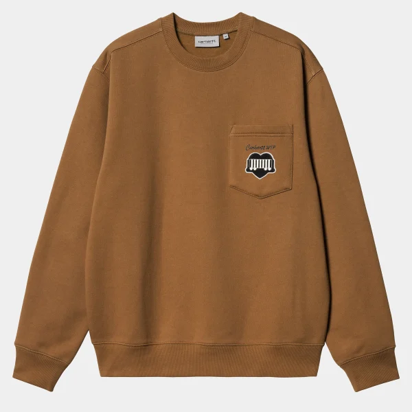 Carhartt WIP Heart Train Pocket Sweat Hamilton Brown Outlet