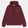 Carhartt WIP Hooded American Script Jacket Malbec New