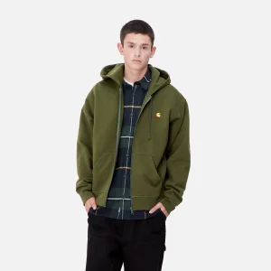 Carhartt WIP Hooded American Script Jacket Tarragon Cheap