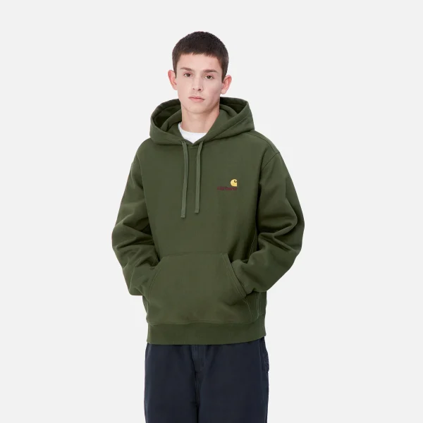 Carhartt WIP Hooded American Script Sweatshirt Tarragon Cheap