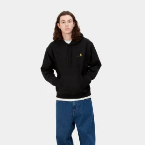 Carhartt WIP Hooded American Script Sweatshirt Black Flash Sale