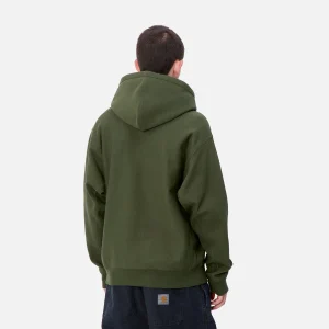 Carhartt WIP Hooded American Script Sweatshirt Tarragon Cheap