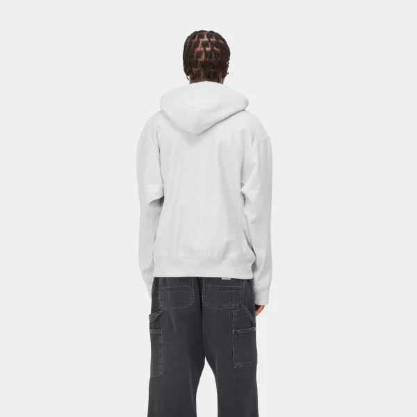 Carhartt WIP Hooded American Script Sweatshirt Ash Heather Outlet