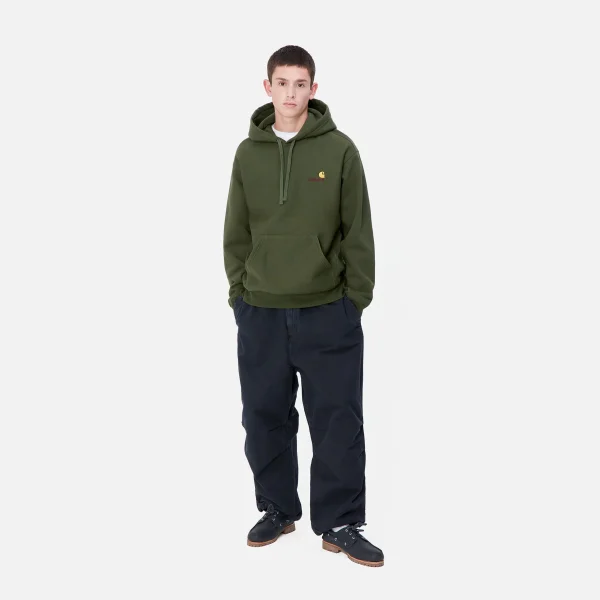 Carhartt WIP Hooded American Script Sweatshirt Tarragon Cheap