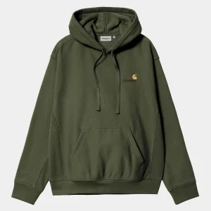 Carhartt WIP Hooded American Script Sweatshirt Tarragon Cheap