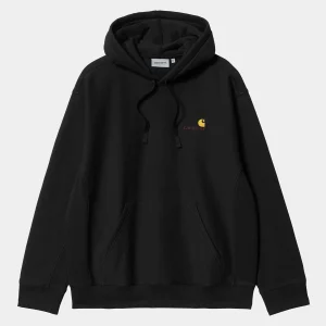 Carhartt WIP Hooded American Script Sweatshirt Black Flash Sale