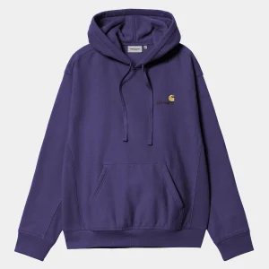 Carhartt WIP Hooded American Script Sweatshirt Aura Clearance