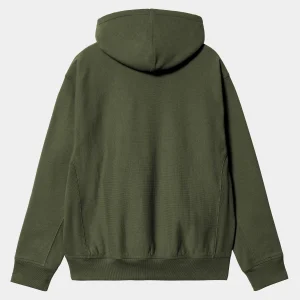 Carhartt WIP Hooded American Script Sweatshirt Tarragon Cheap