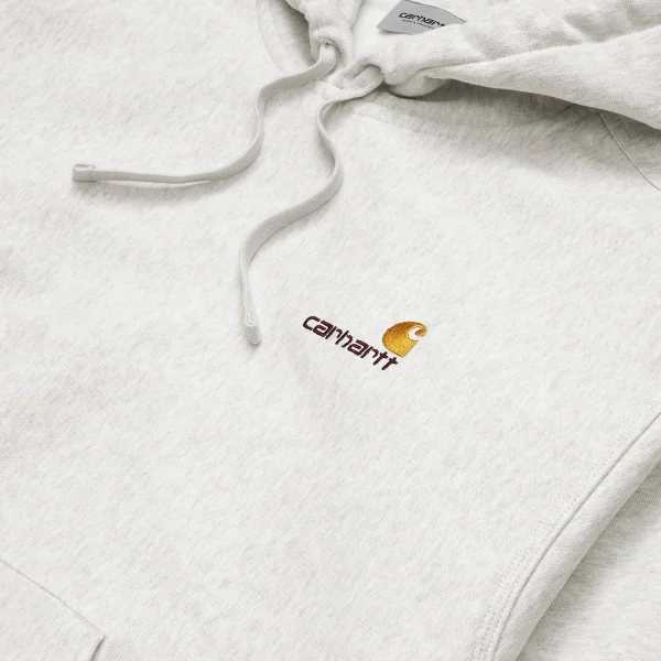 Carhartt WIP Hooded American Script Sweatshirt Ash Heather Outlet