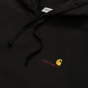 Carhartt WIP Hooded American Script Sweatshirt Black Flash Sale