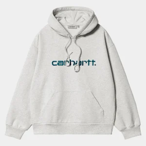 Carhartt WIP Hooded Carhartt Sweatshirt Ash Heather / Duck Blue Discount