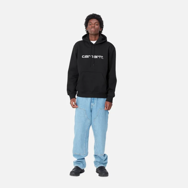 Carhartt WIP Hooded Carhartt Sweatshirt Black / White Hot