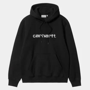 Carhartt WIP Hooded Carhartt Sweatshirt Black / White Hot