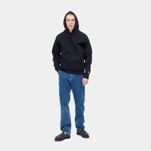 Carhartt WIP Hooded Chase Sweatshirt Dark Navy / Gold Cheap