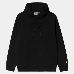 Carhartt WIP Hooded Chase Sweatshirt Black / Gold Best