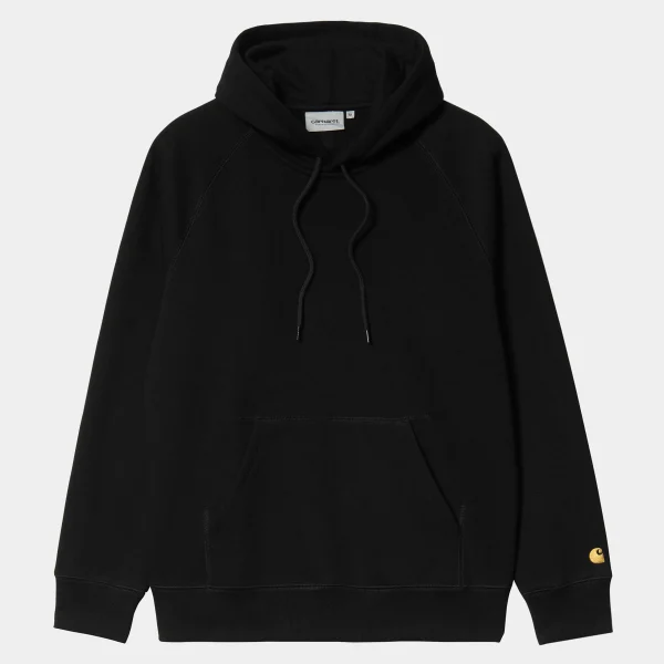 Carhartt WIP Hooded Chase Sweatshirt Black / Gold Best