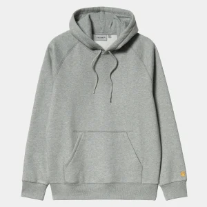 Carhartt WIP Hooded Chase Sweatshirt Grey Heather / Gold Clearance