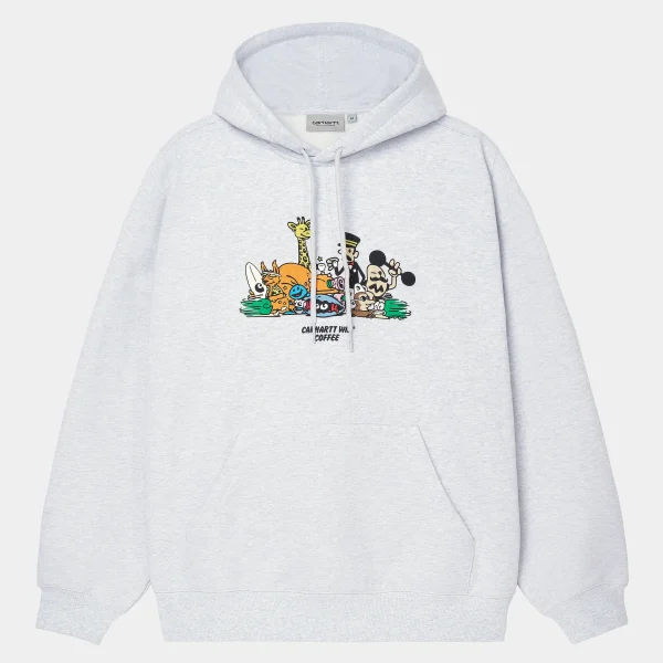 Carhartt WIP Hooded Coffee Sweatshirt FW24 Ash Heather Best Sale