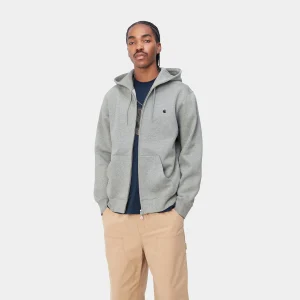 Carhartt WIP Hooded Madison Jacket Grey Heather / Dark Navy Best