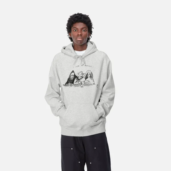 Carhartt WIP Hooded Pepe Friends Sweat Ash Heather / Black Store