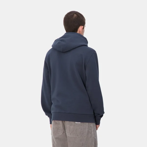 Carhartt WIP Hooded Script Embroidery Sweat Air Force Blue / White Cheap