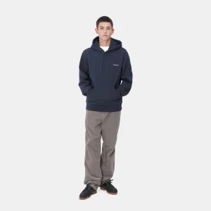 Carhartt WIP Hooded Script Embroidery Sweat Air Force Blue / White Cheap