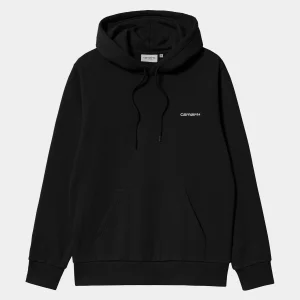 Carhartt WIP Hooded Script Embroidery Sweat Black / White Flash Sale