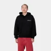 Carhartt WIP Hooded Stamp Sweat Black / White Flash Sale