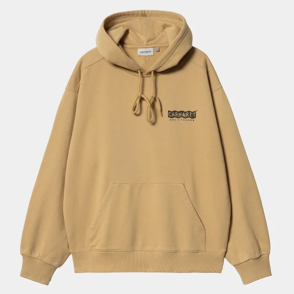 Carhartt WIP Hooded Stamp Sweat Bourbon / Black Flash Sale