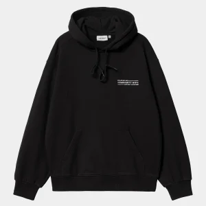 Carhartt WIP Hooded Stamp Sweat Black / White Flash Sale