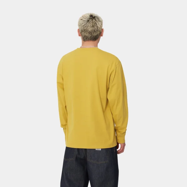 Carhartt WIP L/S American Script T-Shirt Golden Olive Flash Sale