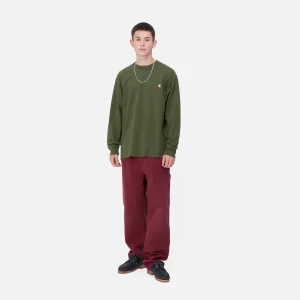 Carhartt WIP L/S American Script T-Shirt Tarragon Cheap