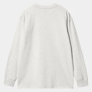 Carhartt WIP L/S American Script T-Shirt Ash Heather Discount