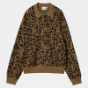 Carhartt WIP L/S Arlo Polo Camo Leo Jacquard, Tamarind / Black Cheap