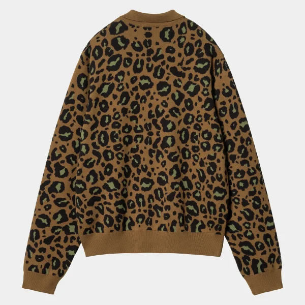 Carhartt WIP L/S Arlo Polo Camo Leo Jacquard, Tamarind / Black Cheap