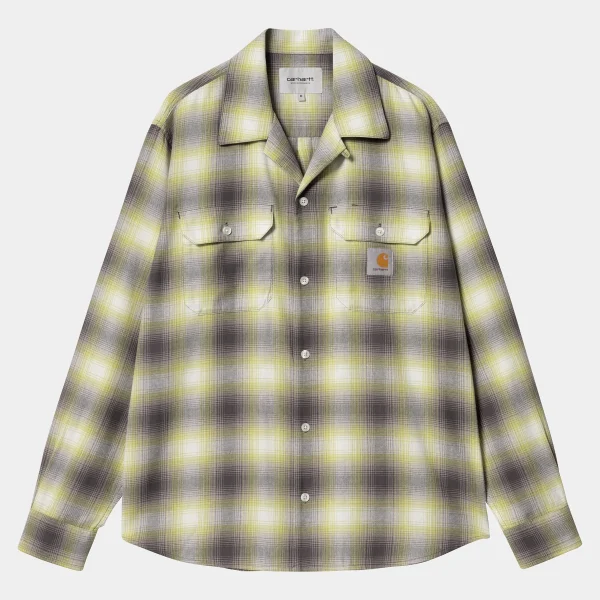 Carhartt WIP L/S Blanchard Shirt Blanchard Check, Arctic Lime Clearance