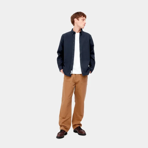 Carhartt WIP L/S Bolton Shirt Dark Navy Clearance