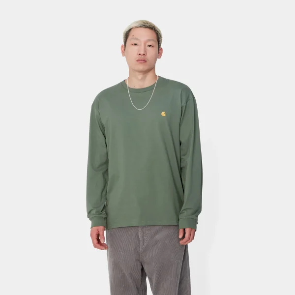 Carhartt WIP L/S Chase T-Shirt Duck Green / Gold Fashion