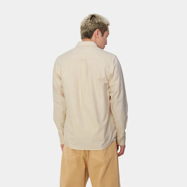 Carhartt WIP L/S C-Logo Shirt Cornsilk / White Online