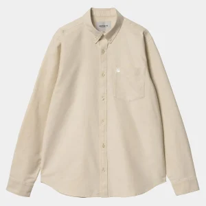 Carhartt WIP L/S C-Logo Shirt Cornsilk / White Online