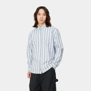 Carhartt WIP L/S Dillion Shirt Dillion Stripe, Bleach / White Fashion