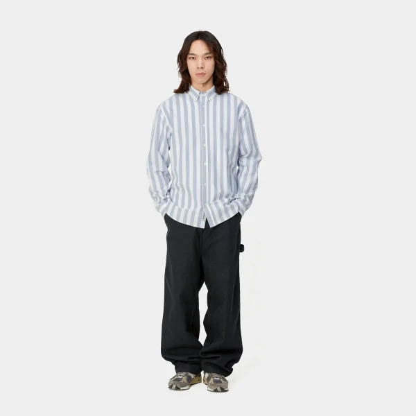 Carhartt WIP L/S Dillion Shirt Dillion Stripe, Bleach / White Fashion