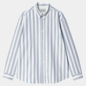 Carhartt WIP L/S Dillion Shirt Dillion Stripe, Bleach / White Fashion