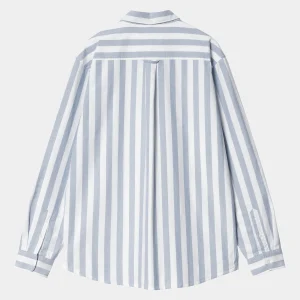 Carhartt WIP L/S Dillion Shirt Dillion Stripe, Bleach / White Fashion