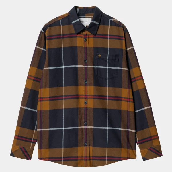 Carhartt WIP L/S Garnett Shirt Garnett Check, Deep H Brown / Deep H Brown Store