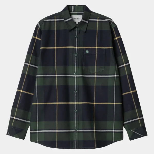 Carhartt WIP L/S Garnett Shirt Garnett Check, Sycamore Tree / Sycamore Tree Hot