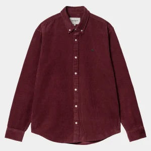 Carhartt WIP L/S Madison Cord Shirt Malbec / Black Discount