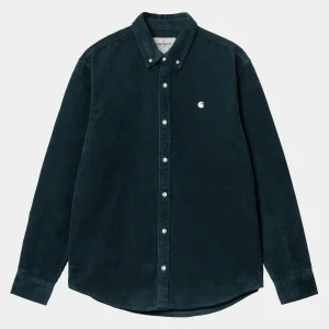 Carhartt WIP L/S Madison Cord Shirt Duck Blue / Wax Online